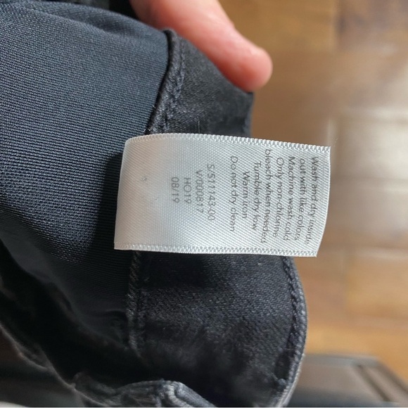 Athleta City Stripe Skinny Jeans Black with Silver Stripe - Picture 6 of 6